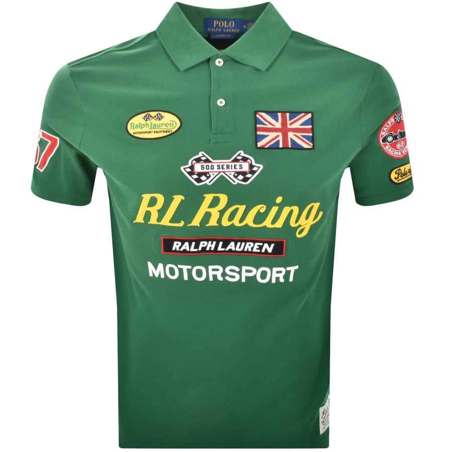 極美品 polo ralph lauren football l/s tee Ralph Lauren Racing Polo T Shirt Green | Mainline Menswear